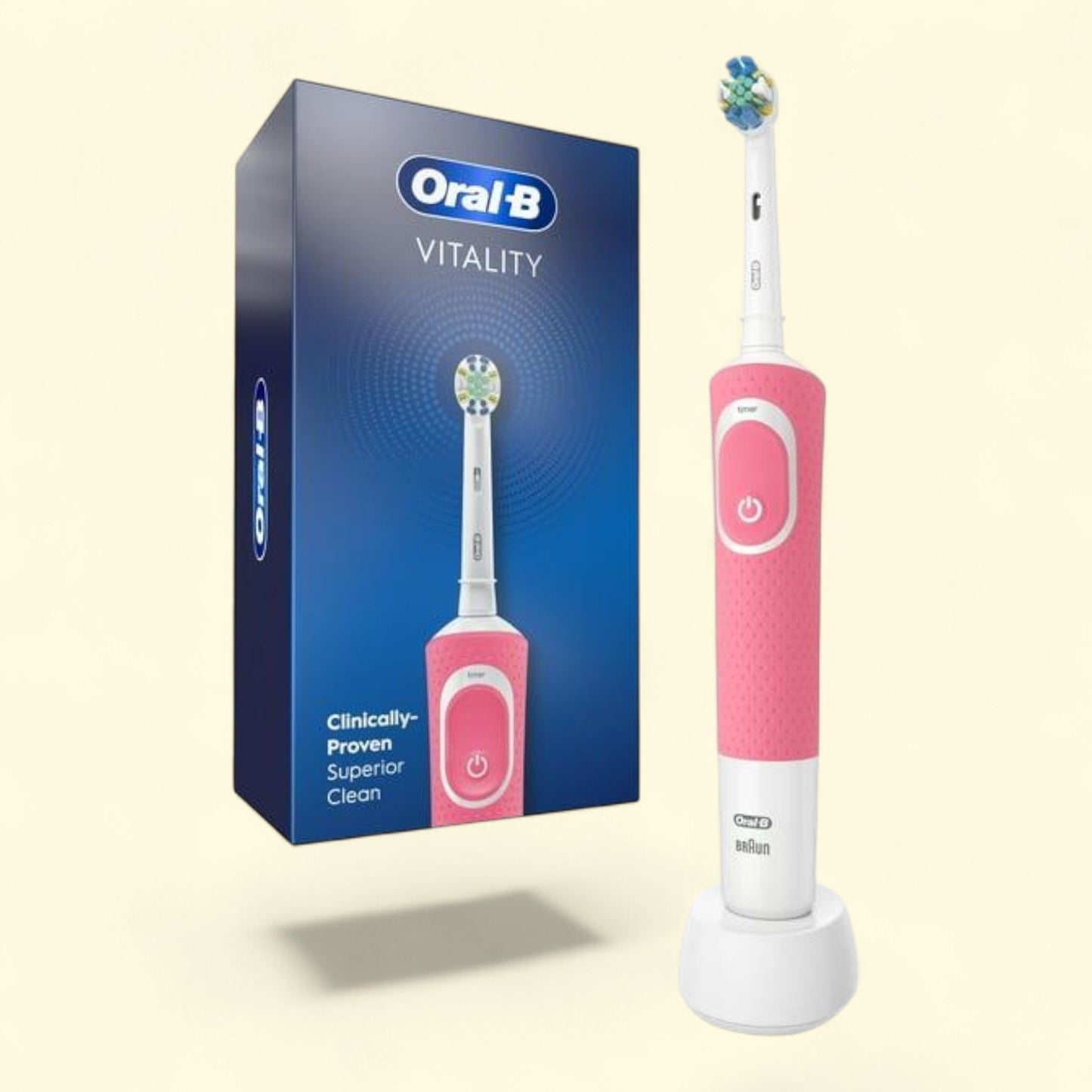 Oral-B Vitality Flossaction Electric Toothbrush, Pink, Adults & Children 3+