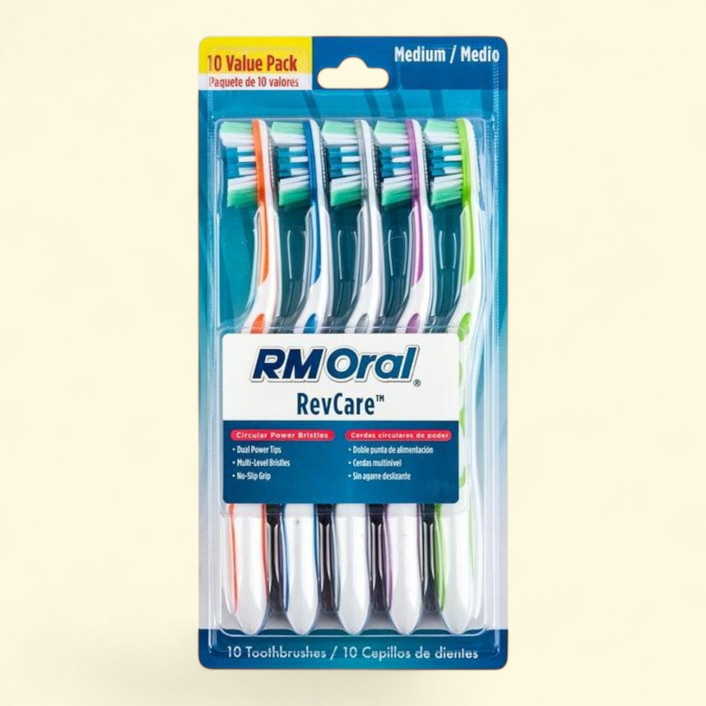 RM Oral RevCare Toothbrushes, Medium, 10 Count — authentic US product shipped worldwide by Treatspree
