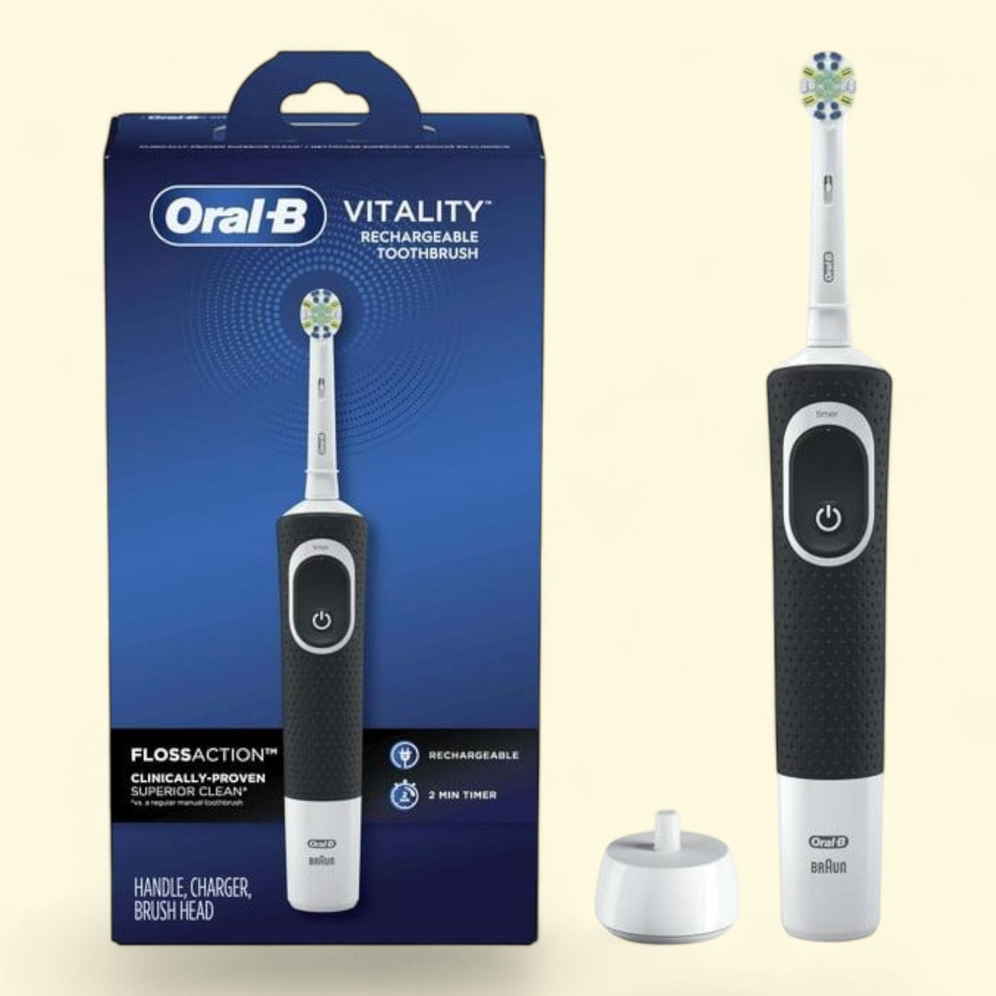 Oral-B Vitality Floss Action Electric Toothbrush, Black, 1 Count