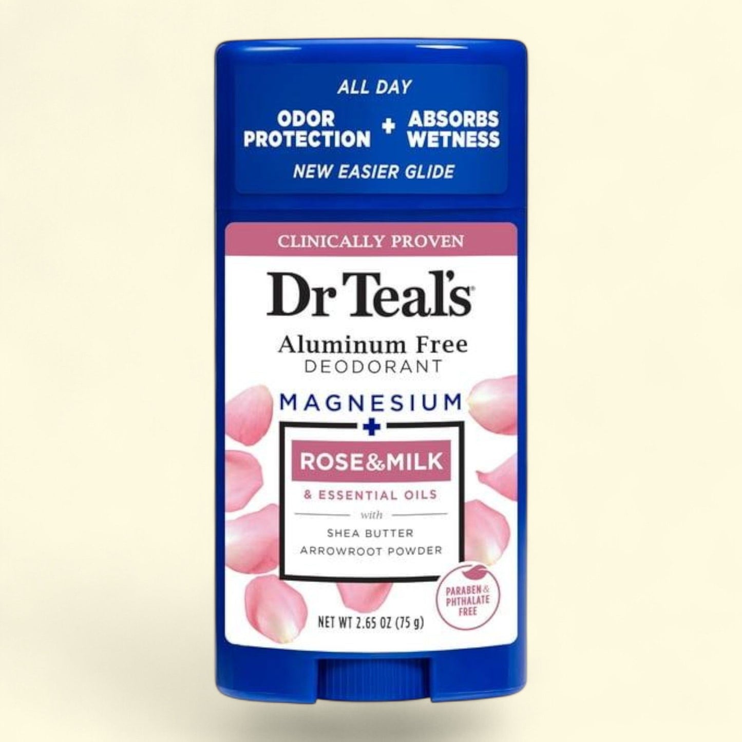 Dr Teal's Deodorant, Rose & Milk, 2.65 oz