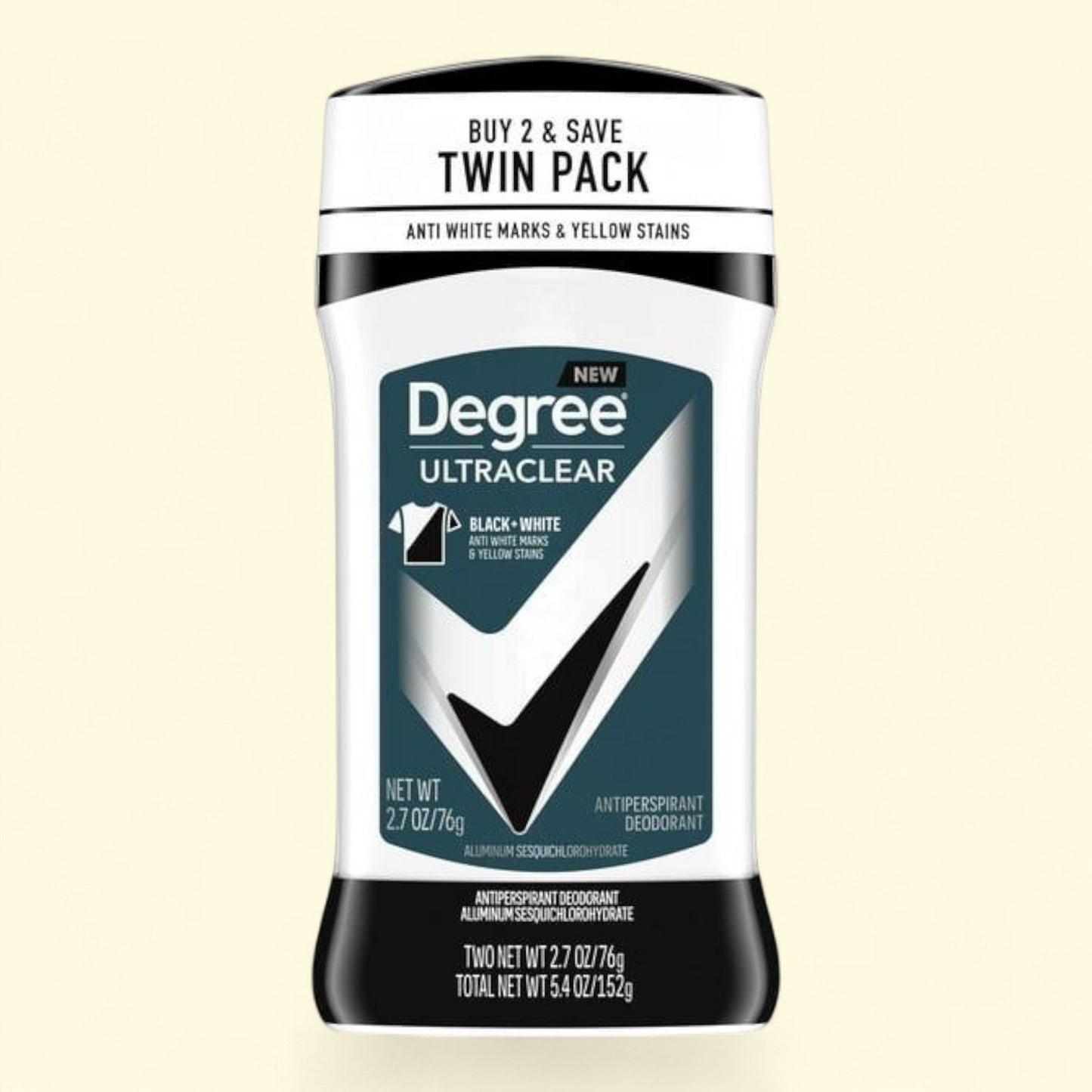Degree Ultra Clear Antiperspirant Deodorant Stick Twin Pack, Woody, 2.7 oz