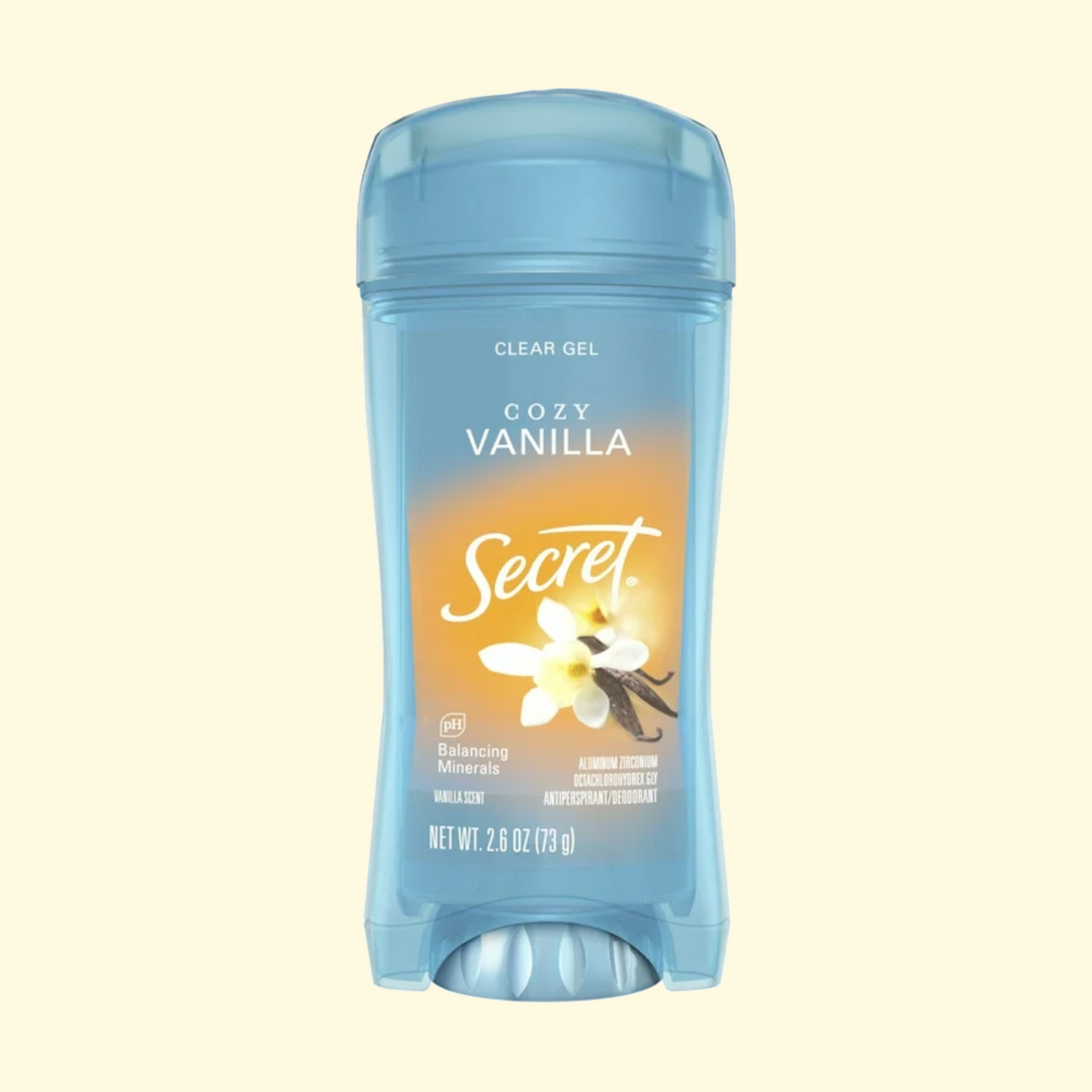 Secret Fresh Clear Gel Antiperspirant Deodorant, Cozy Vanilla Scent, 2.6 oz