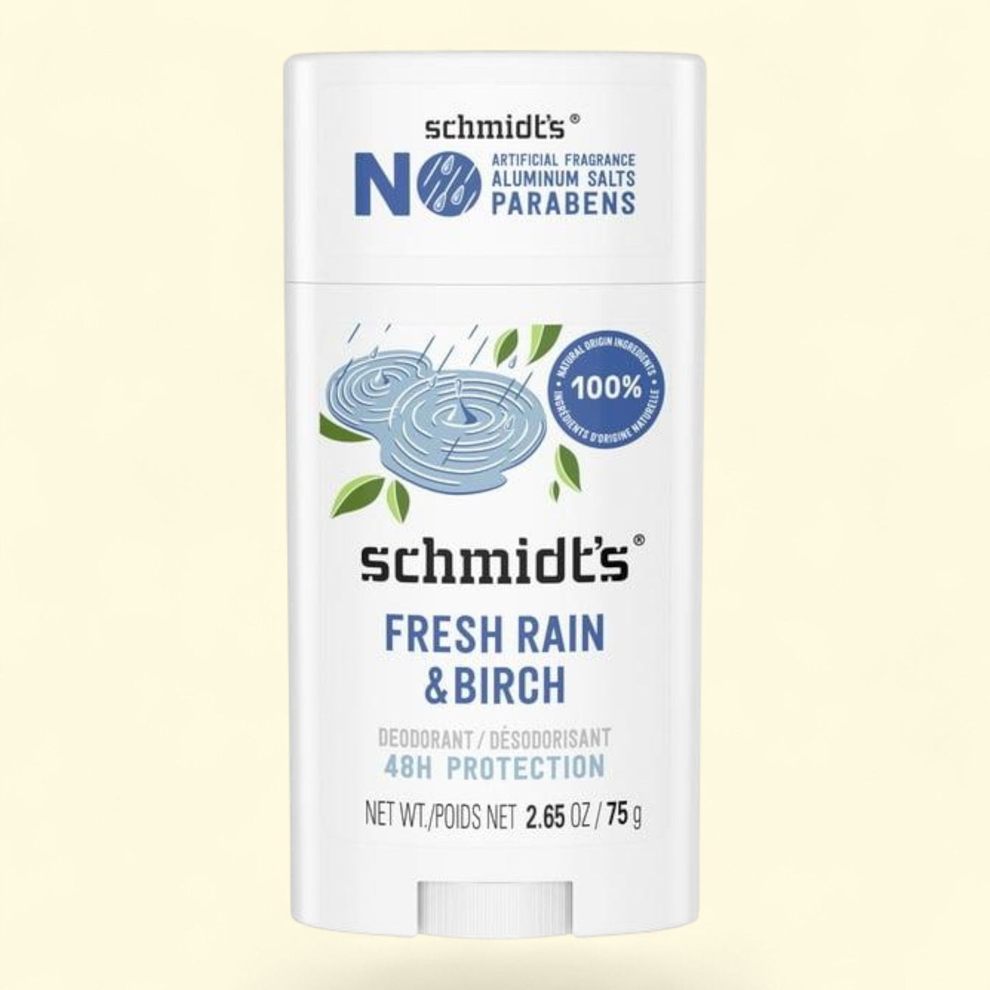 Schmidt's Deodorant, Fresh Rain & Birch, 2.65 oz