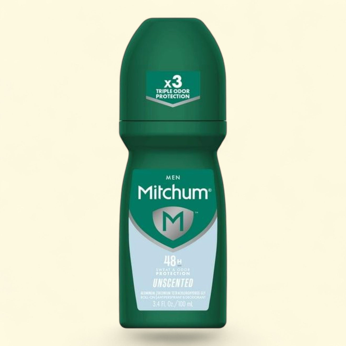 Mitchum Men's Antiperspirant & Deodorant Roll-On, Unscented, 3.4 oz