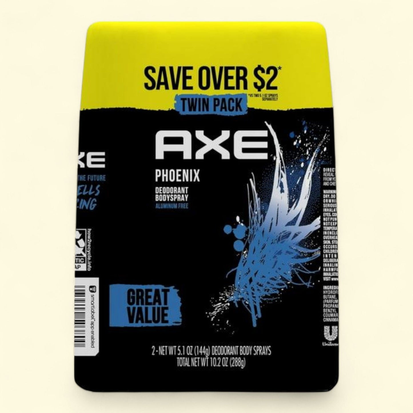 Axe Phoenix Body Deodorant Spray, 5.1 oz, Twin Pack