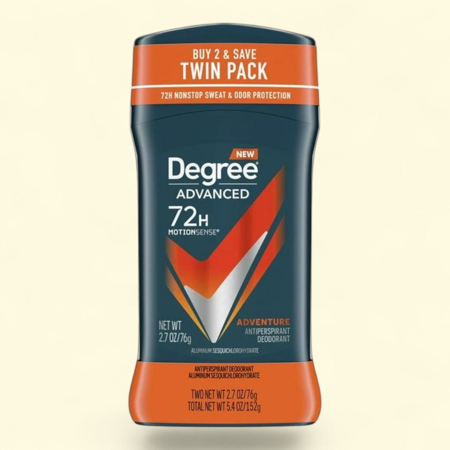 Degree Antiperspirant Deodorant Stick, Adventure, 2.7 oz Twin Pack