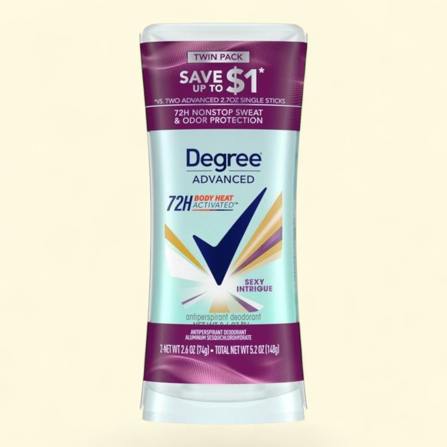 Degree Antiperspirant Deodorant for Women Sexy Intrigue, 2.6 oz Twin Pack
