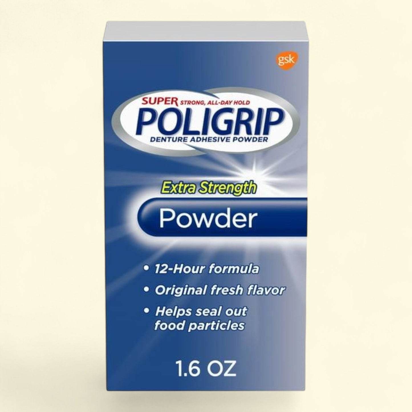 Super Poligrip Denture and Partials Adhesive Powder, 1.6 Oz
