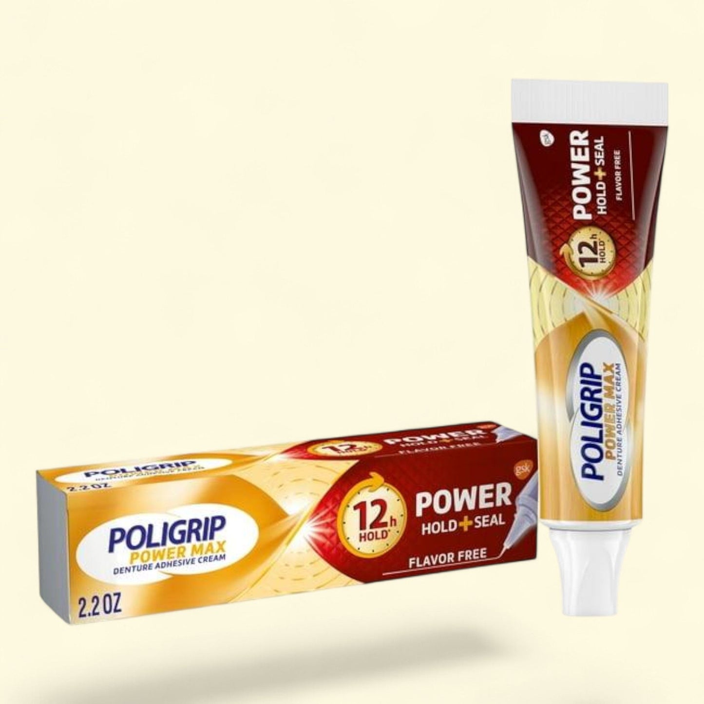 Poligrip Power Hold + Seal Denture Cream, 2.2 Oz