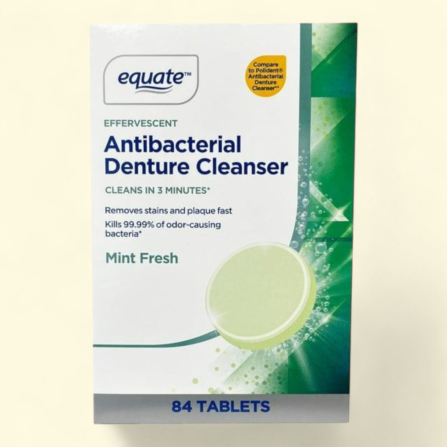 Equate Denture Cleanser Tablets, Mint Fresh, 84 Count
