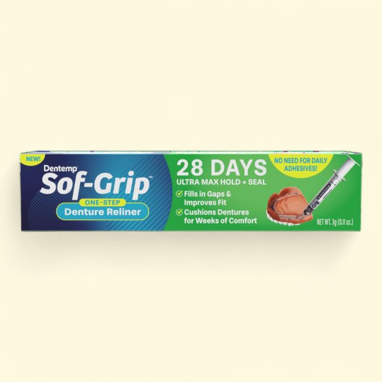 Dentemp Sof-Grip Denture Reliner, 3g