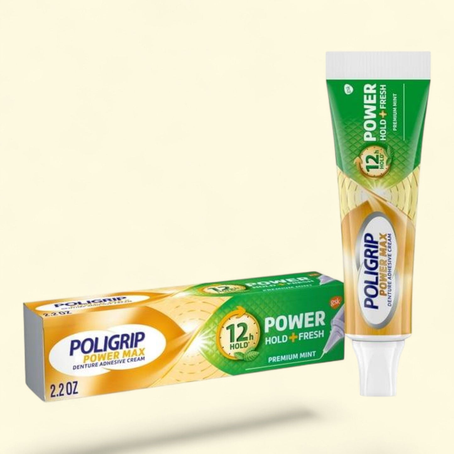 Poligrip Denture Cream, Premium Peppermint - 2.2 Oz — authentic US product shipped worldwide by Treatspree