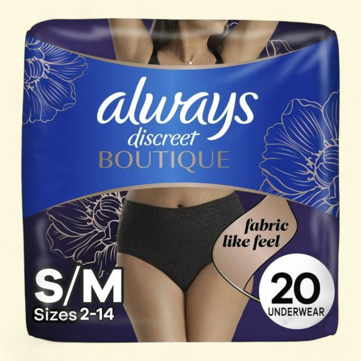 Always Discreet Boutique Incontinence Underwear, S/M, 20 Count
