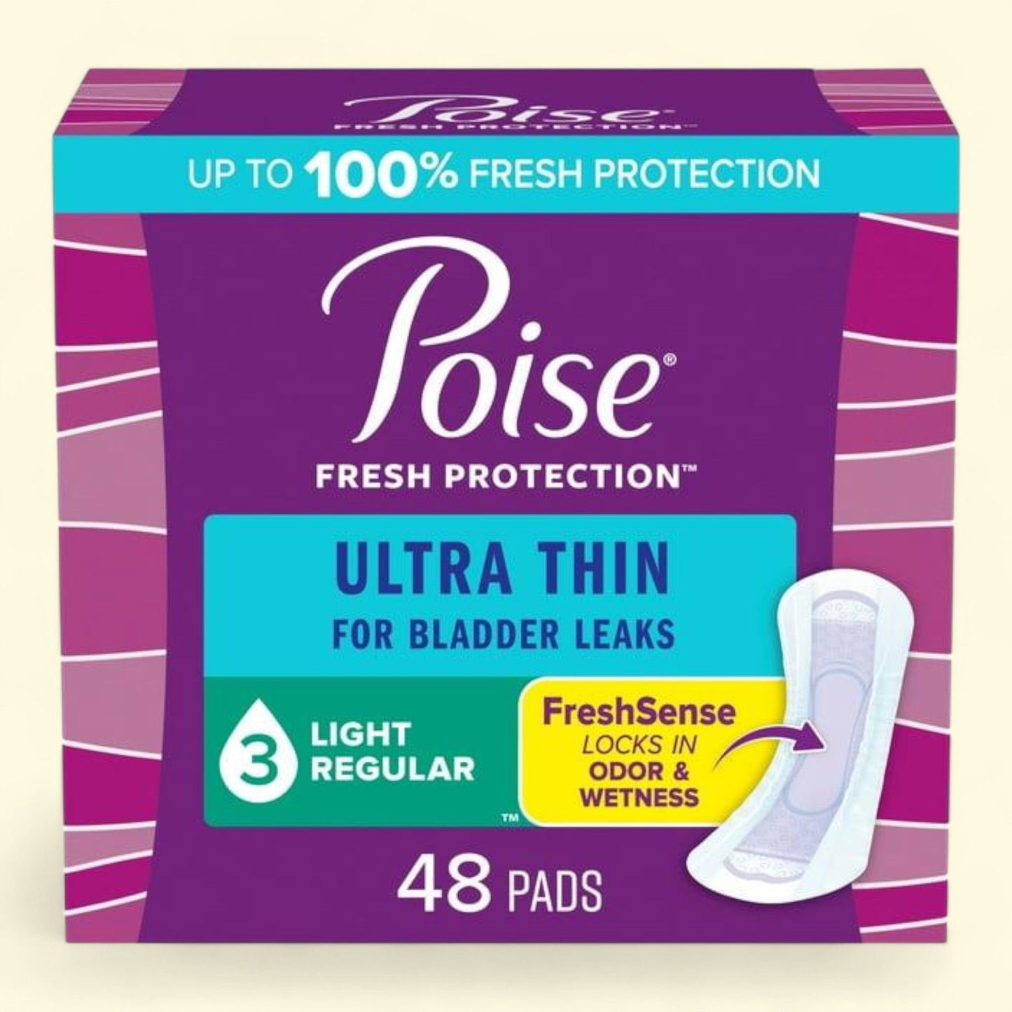 Poise Ultra Thin Incontinence Pads, 48 Count