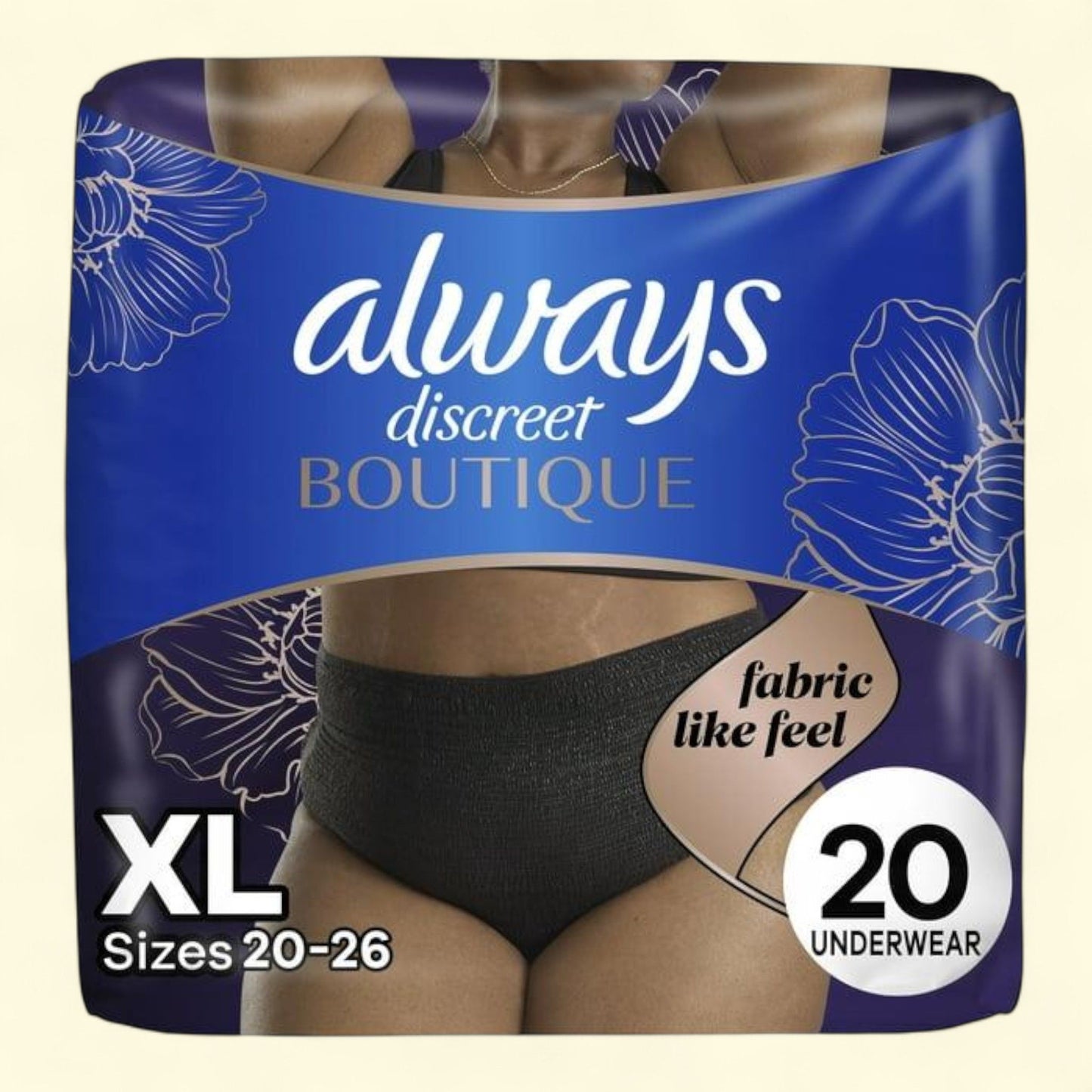 Always Discreet Boutique Underwear, XL, 20 Count