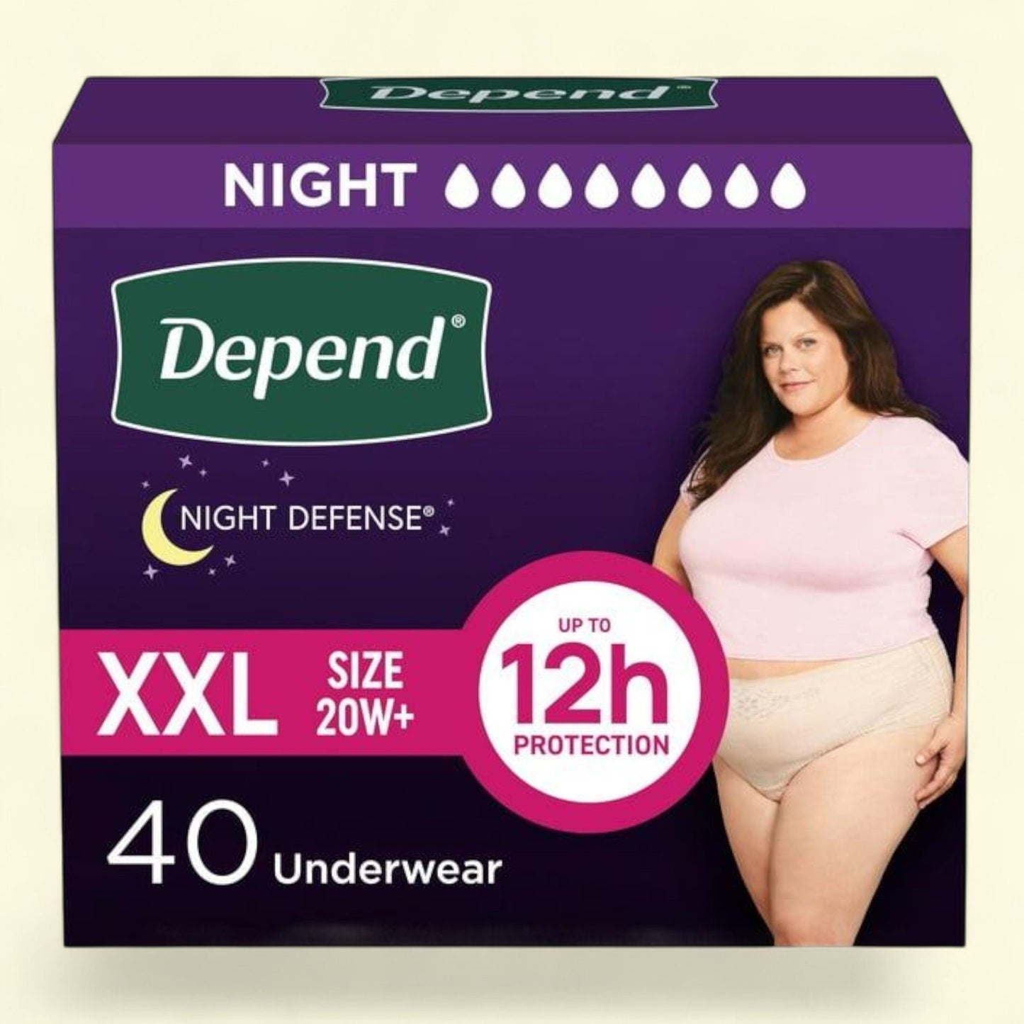 Depend Night Defense Incontinence Underwear, XXL, 40 Count — authentic US product shipped worldwide by Treatspree