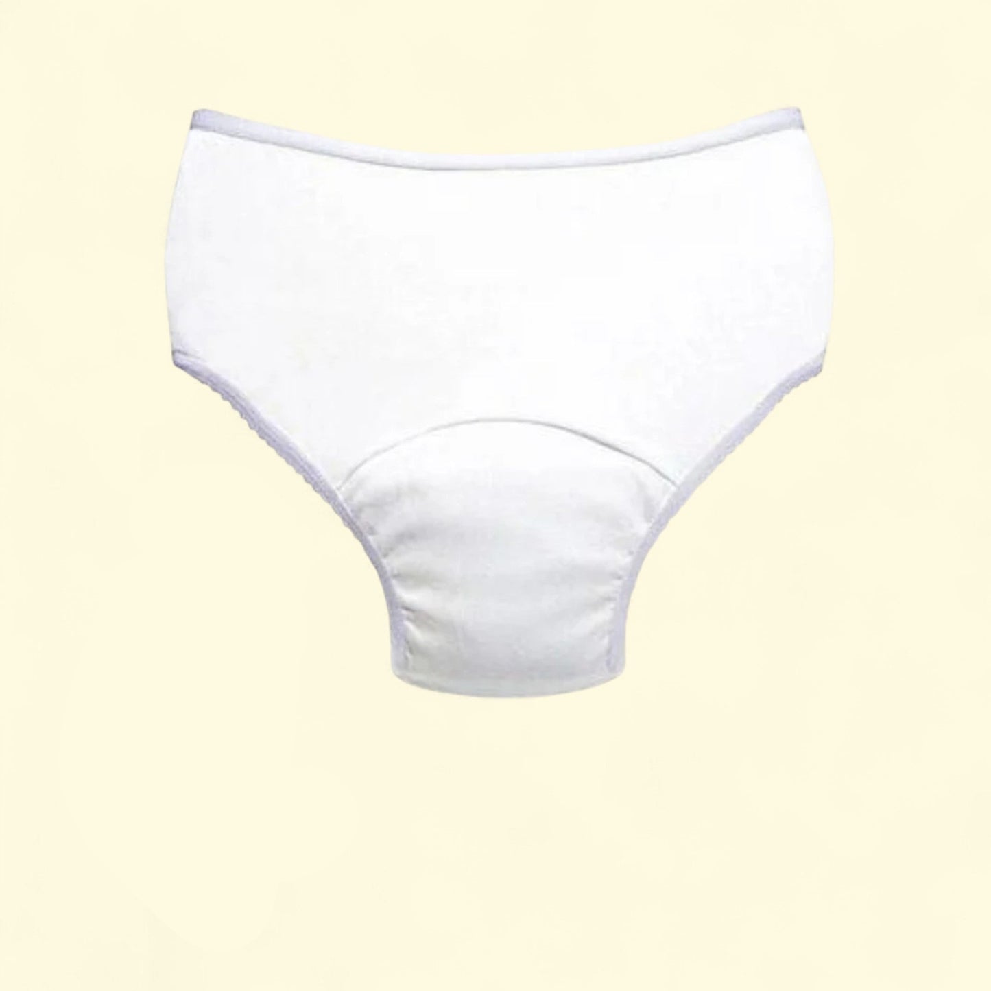 White underwear on a light yellow background