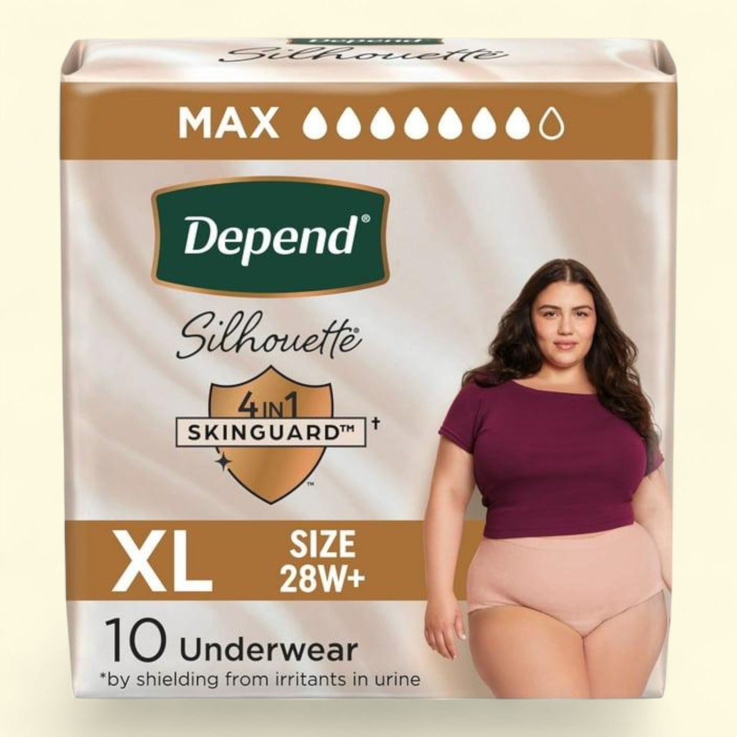 Depend Silhouette Women's Incontinence & Postpartum Bladder Leak Underwear, XL, 10 Count