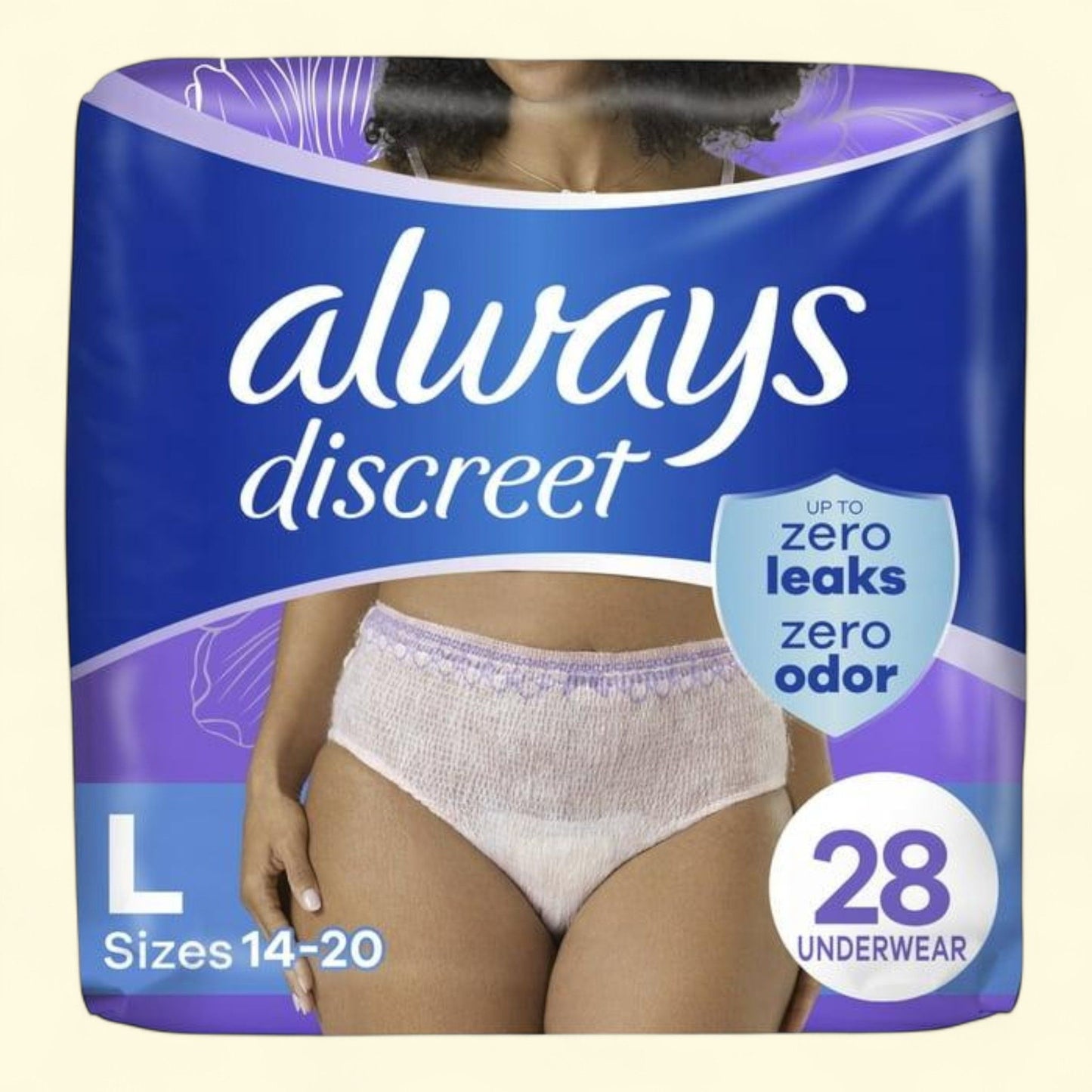 Always Discreet Adult Incontinence Underwear, L, 28 CT