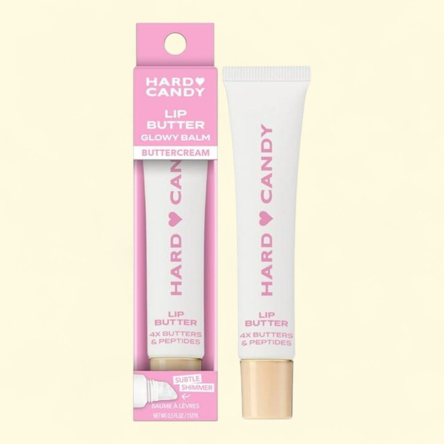 Hard Candy Lip Butter Glowy Balm, Buttercream, 15mL Tube