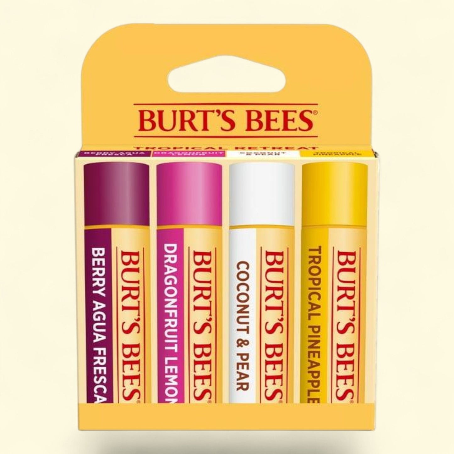 Burt's Bees Moisturizing Lip Balm, Tropical Variety Pack, 4 Tubes