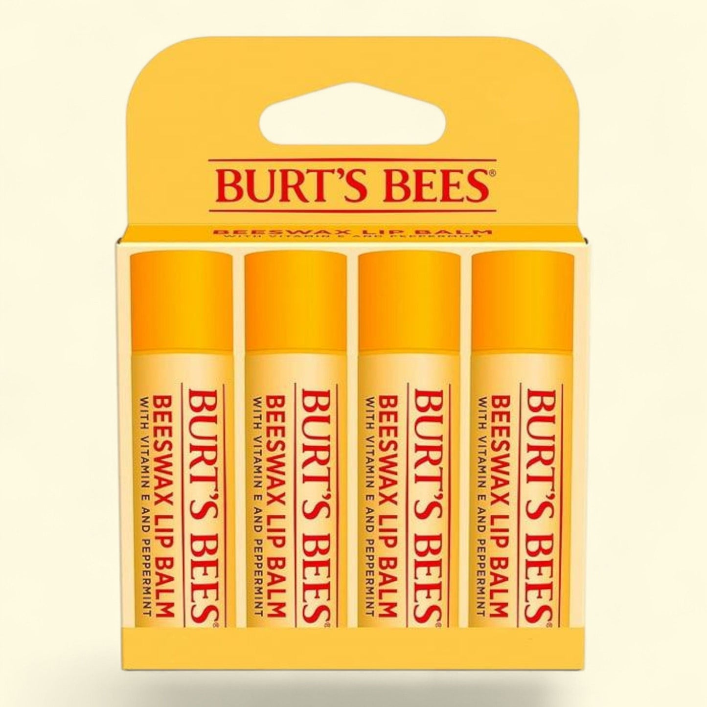 Burts Bees Lip Balm, Original Beeswax, 4 Tubes