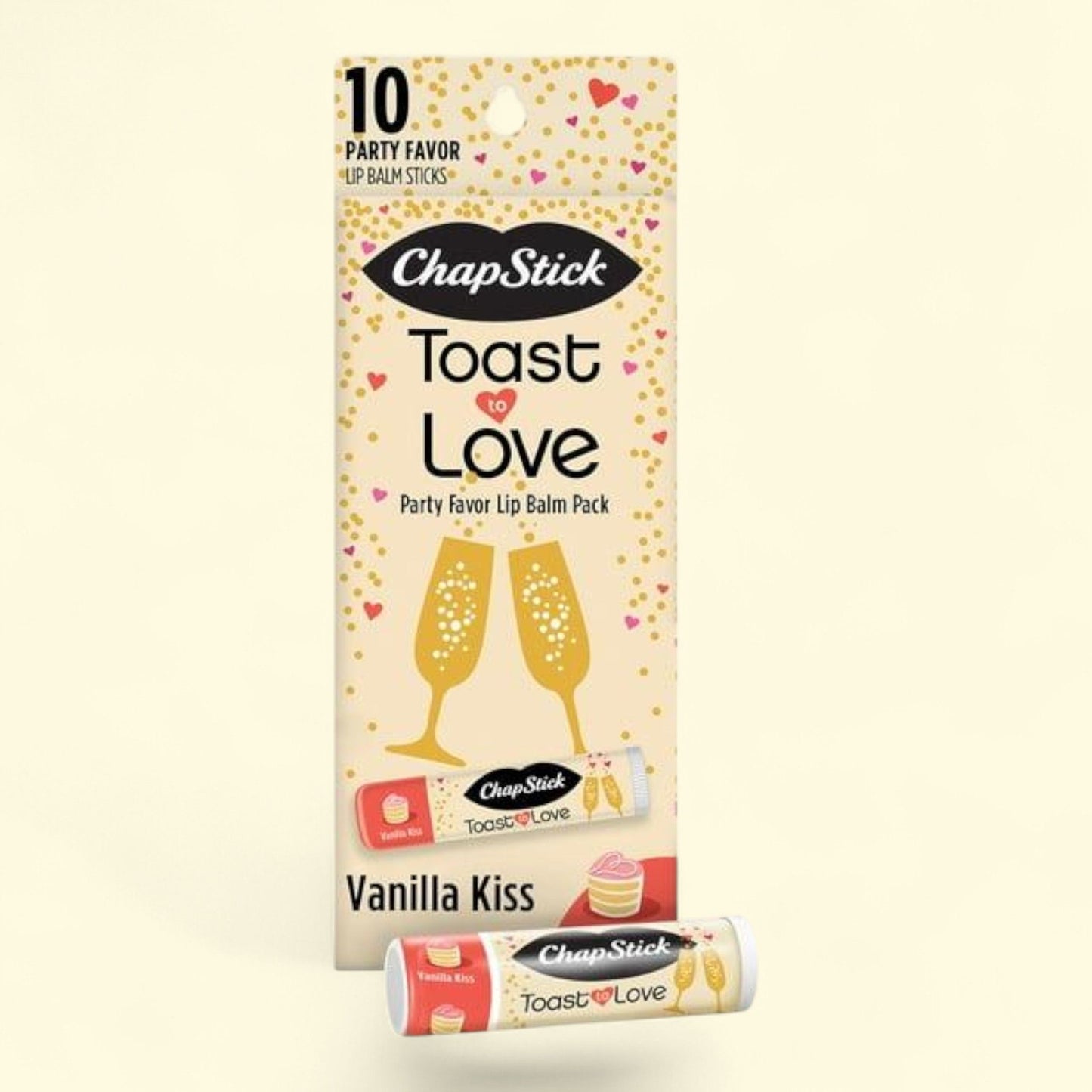 ChapStick Lip Care Party Favor Toast to Love Lip Balm Pack, 10 Ct (0.15 oz Each)