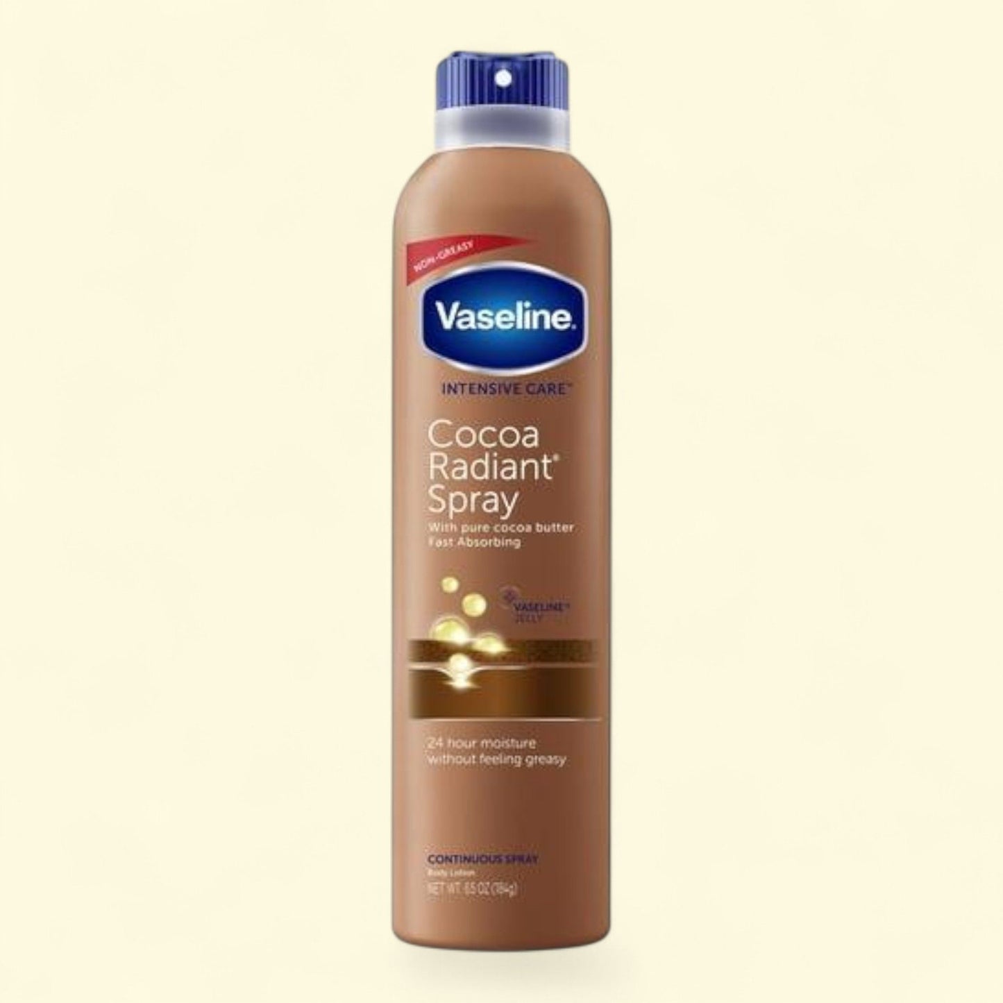 Vaseline Intensive Care Radiant Moisturizer Spray Body Lotion, Cocoa, 6.5 fl oz