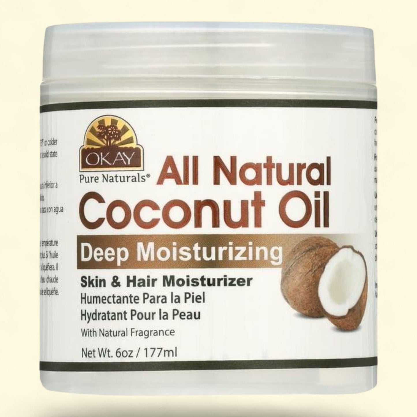 Okay Pure Naturals Pure Coconut Oil with Vitamin E, 6 oz