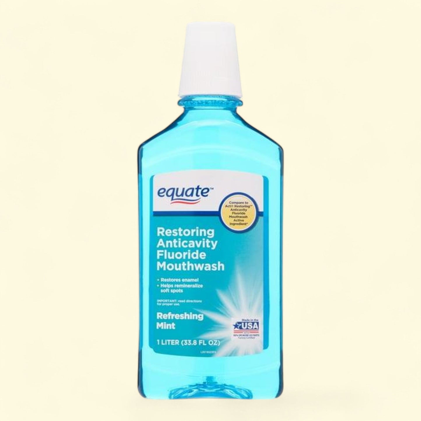Equate Anticavity Fluoride Mouthwash, Refreshing Mint, 1 L