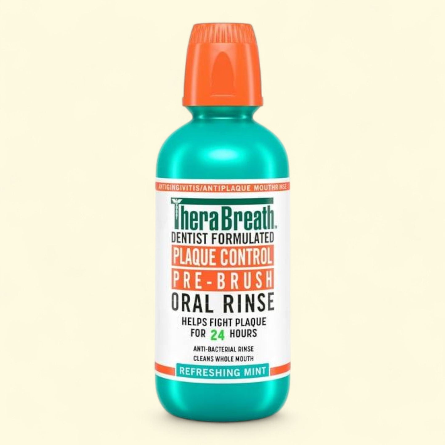 TheraBreath Plaque Control Oral Rinse, Refreshing Mint, 16 fl oz