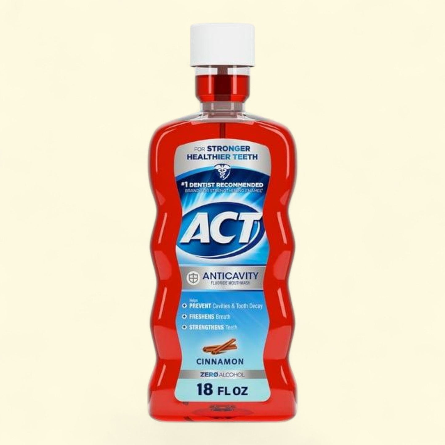ACT Fluoride Mouthwash, Triple Action Cinnamon, 18 fl. oz.