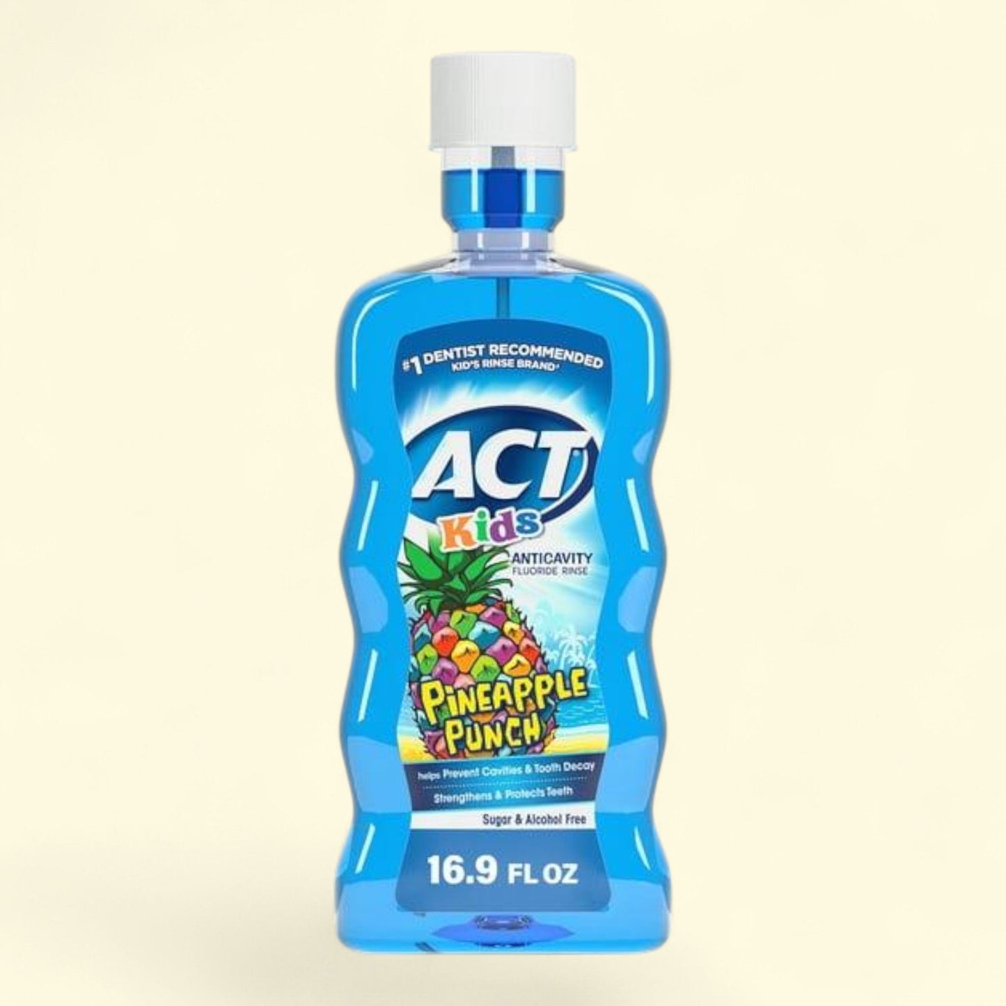 ACT Kids Anticavity Fluoride Mouthwash, Pineapple Punch, 16.9 fl. oz.