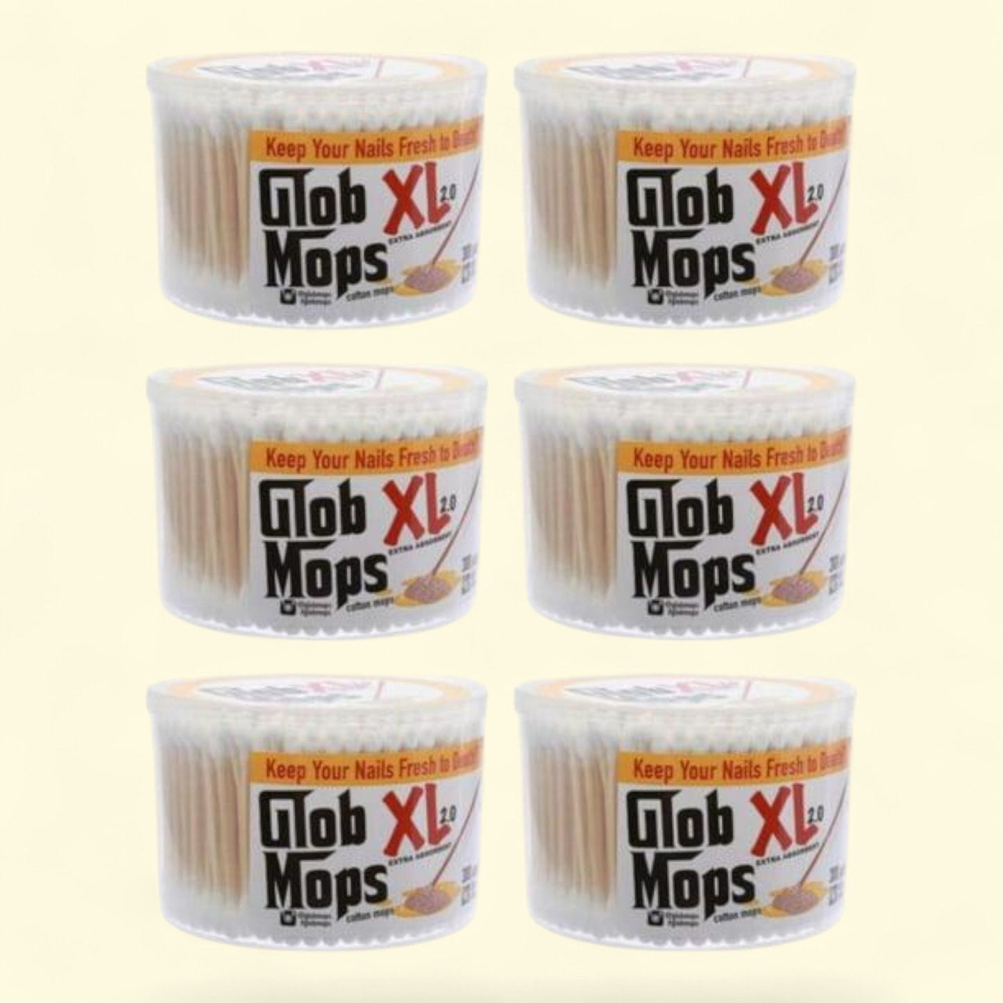 Glob Mops XL Cotton Swabs, 6-Pack Bundle, 1800 Total Mops — authentic US product shipped worldwide by Treatspree