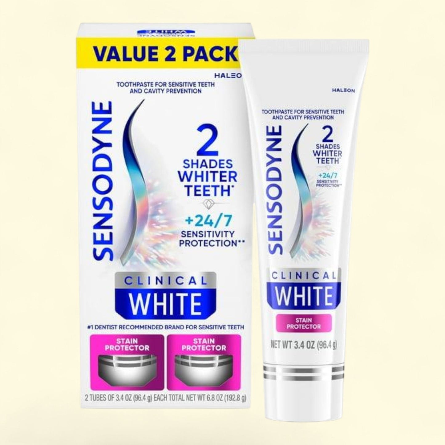 Sensodyne Clinical White Toothpaste, 3.4 oz x 2