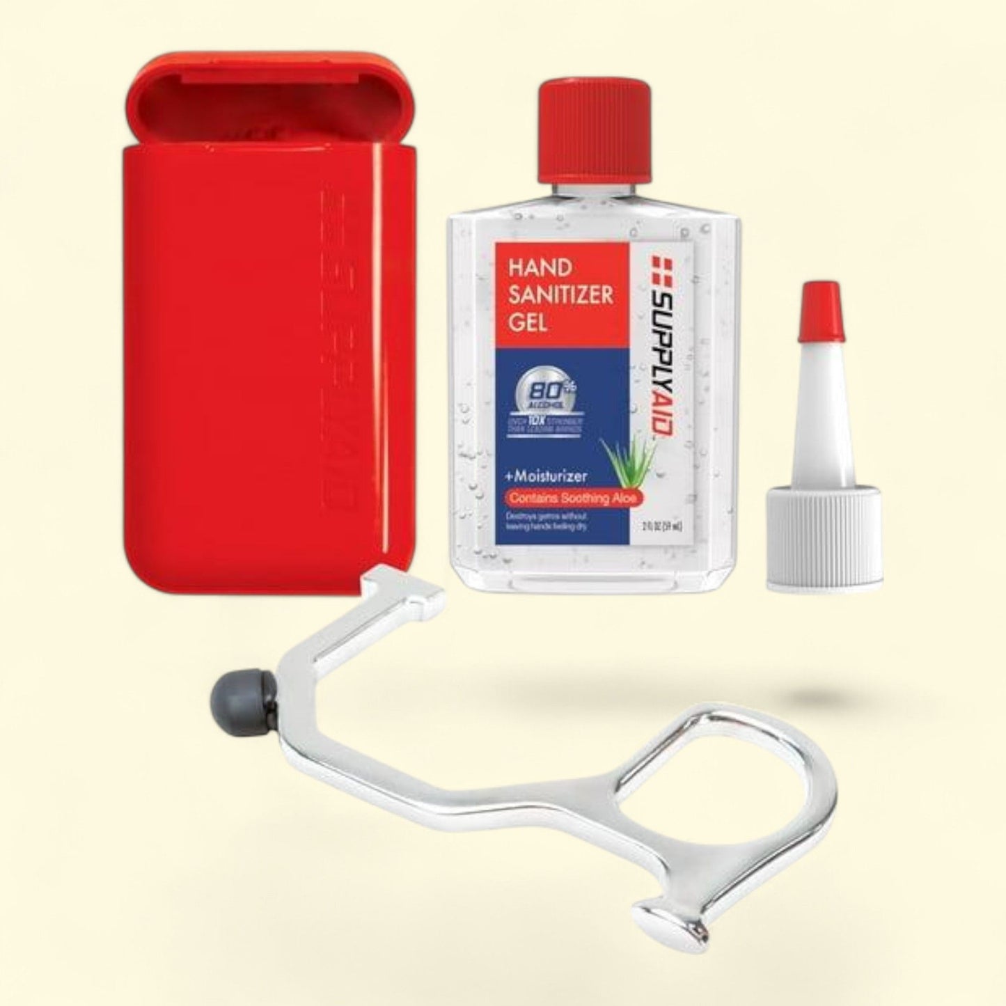 SupplyAID Utility Key, Hand Sanitizer Gel & Nozzle Tip, 2 fl oz