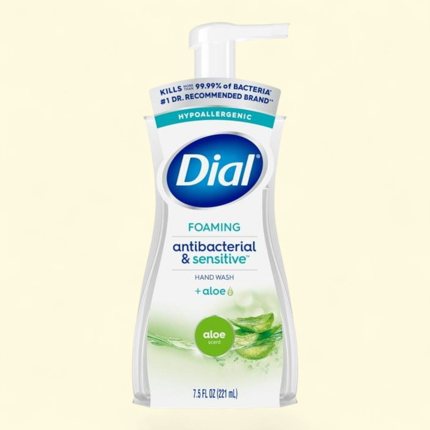 Dial Antibacterial Foaming Hand Wash, Aloe Scent, 7.5 fl oz
