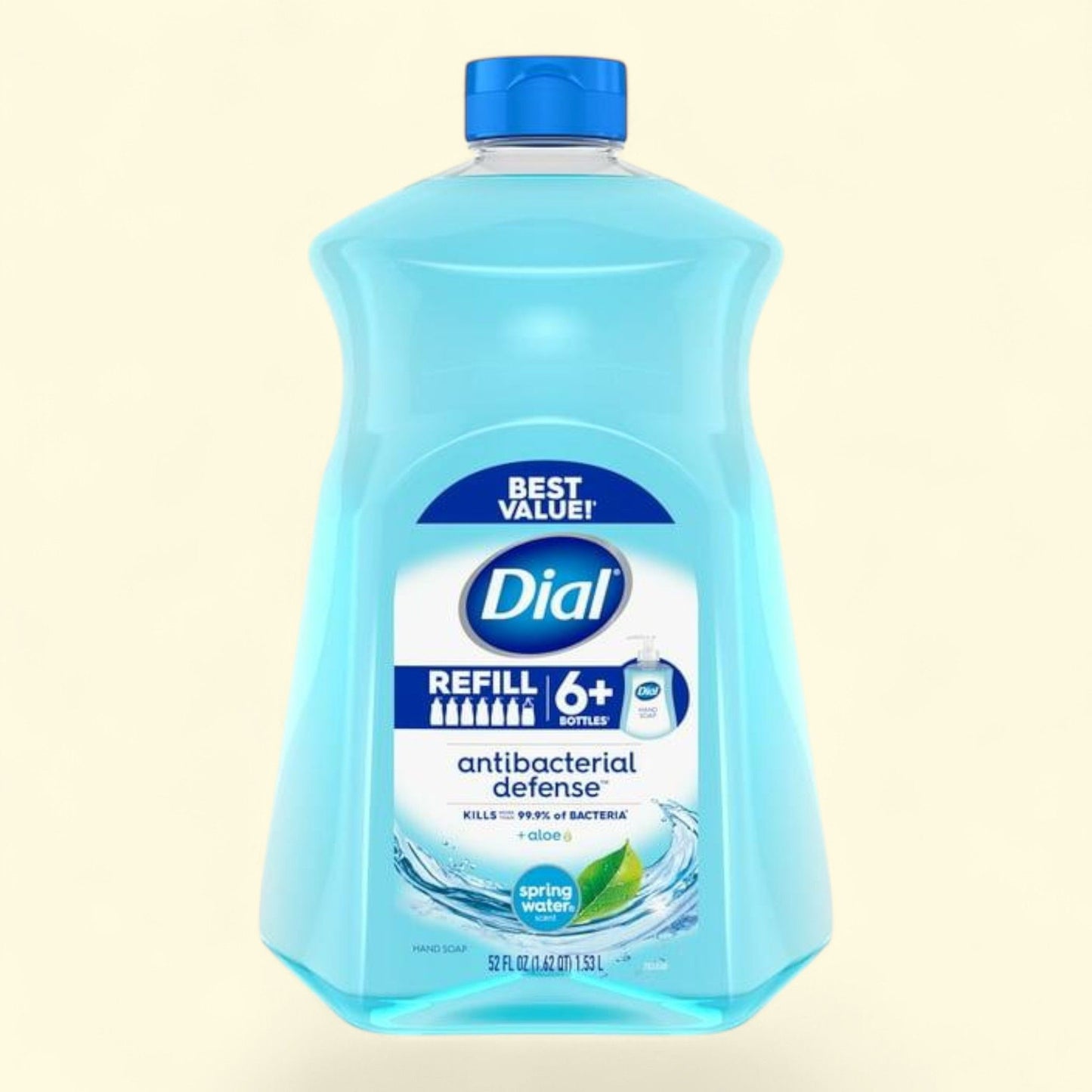 Dial Antibacterial Liquid Hand Soap Refill, Spring Water, 52 fl oz
