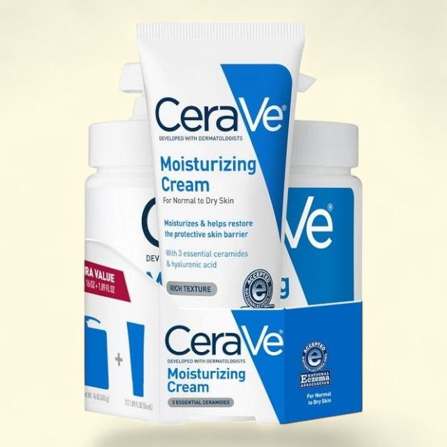 CeraVe Moisturizing Cream, 16 oz Pump Jar & 1.89 oz Travel Size