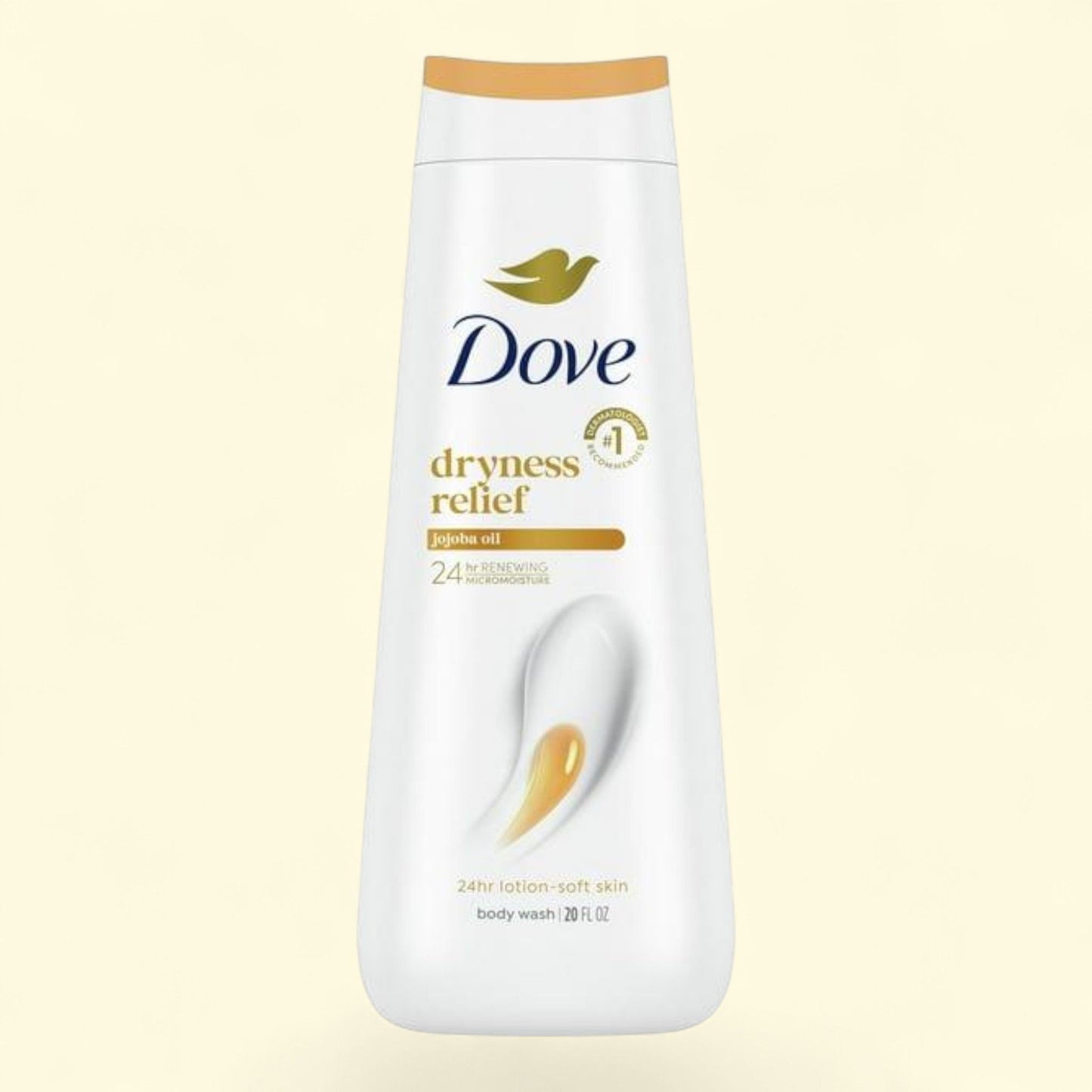 Dove Body Wash, Renewing Dryness Relief with Jojoba Oil, 20 oz