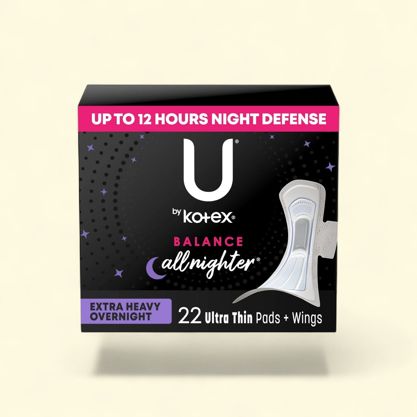 U by Kotex Balance Ultra Thin Overnight Pads with Wings, Extra Heav... — authentic US product shipped worldwide by Treatspree