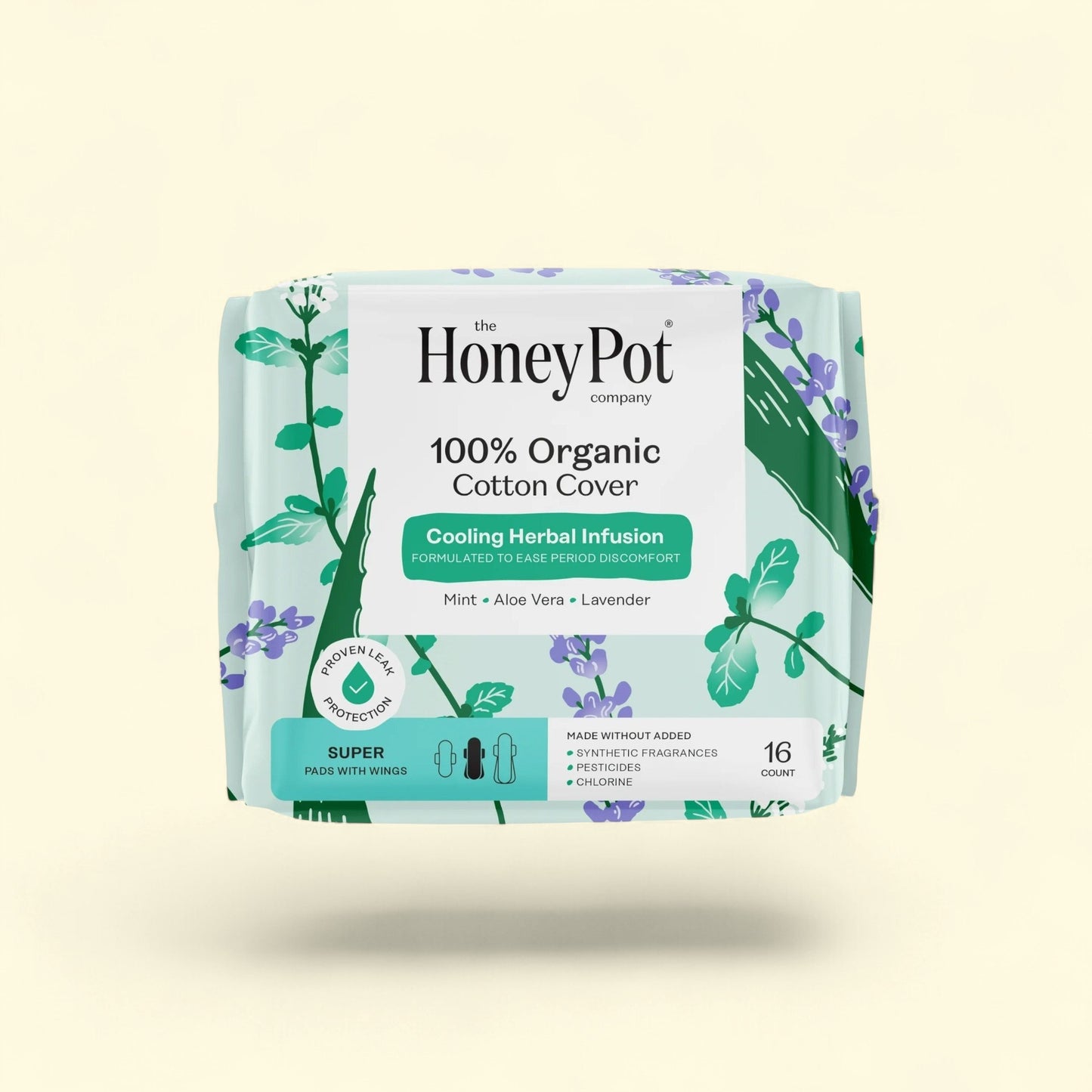 Honey Pot Cooling Herbal Infusion Super Pads, 16 Count — authentic US product shipped worldwide by Treatspree