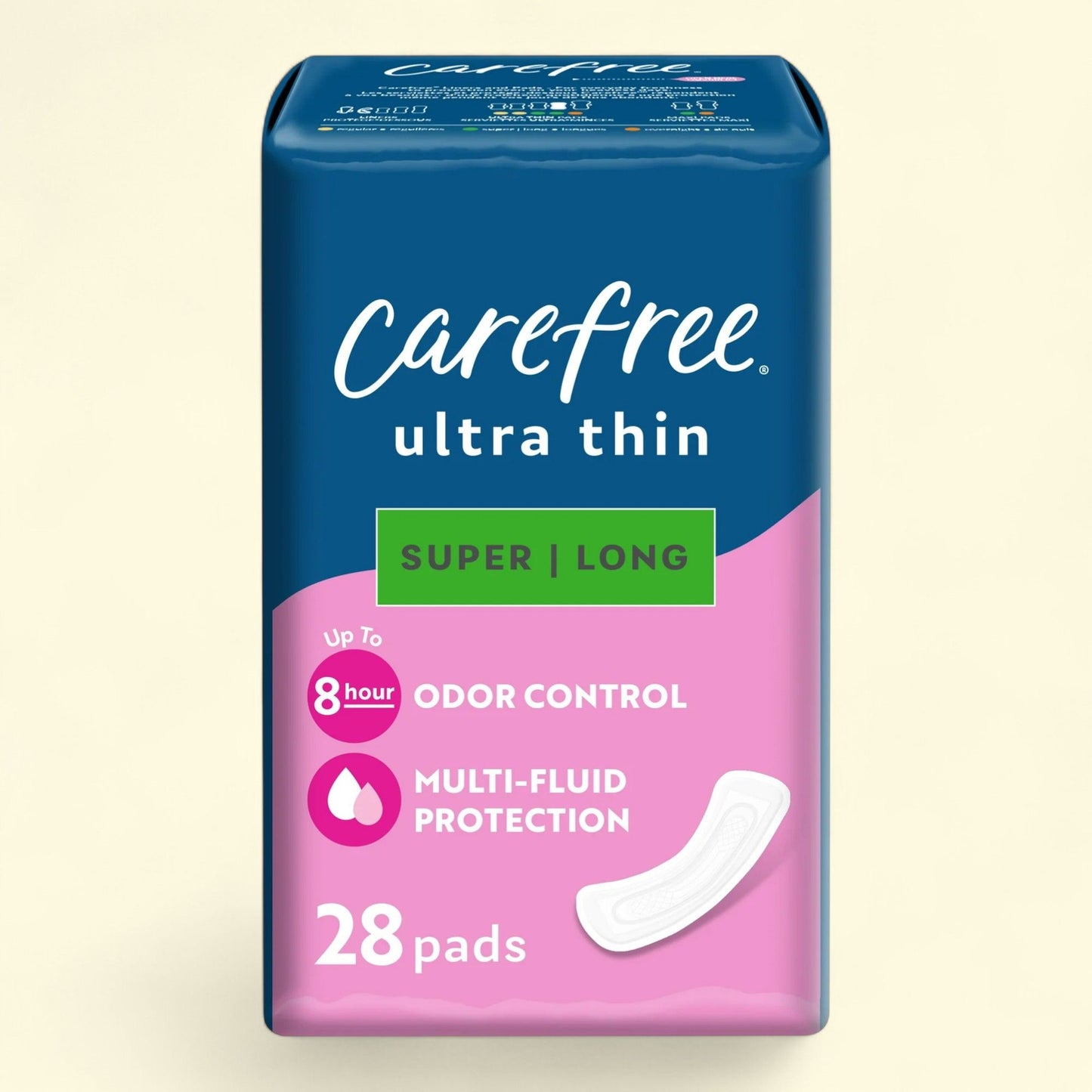 Carefree Ultra Thin Super Long Pads, 28 Count