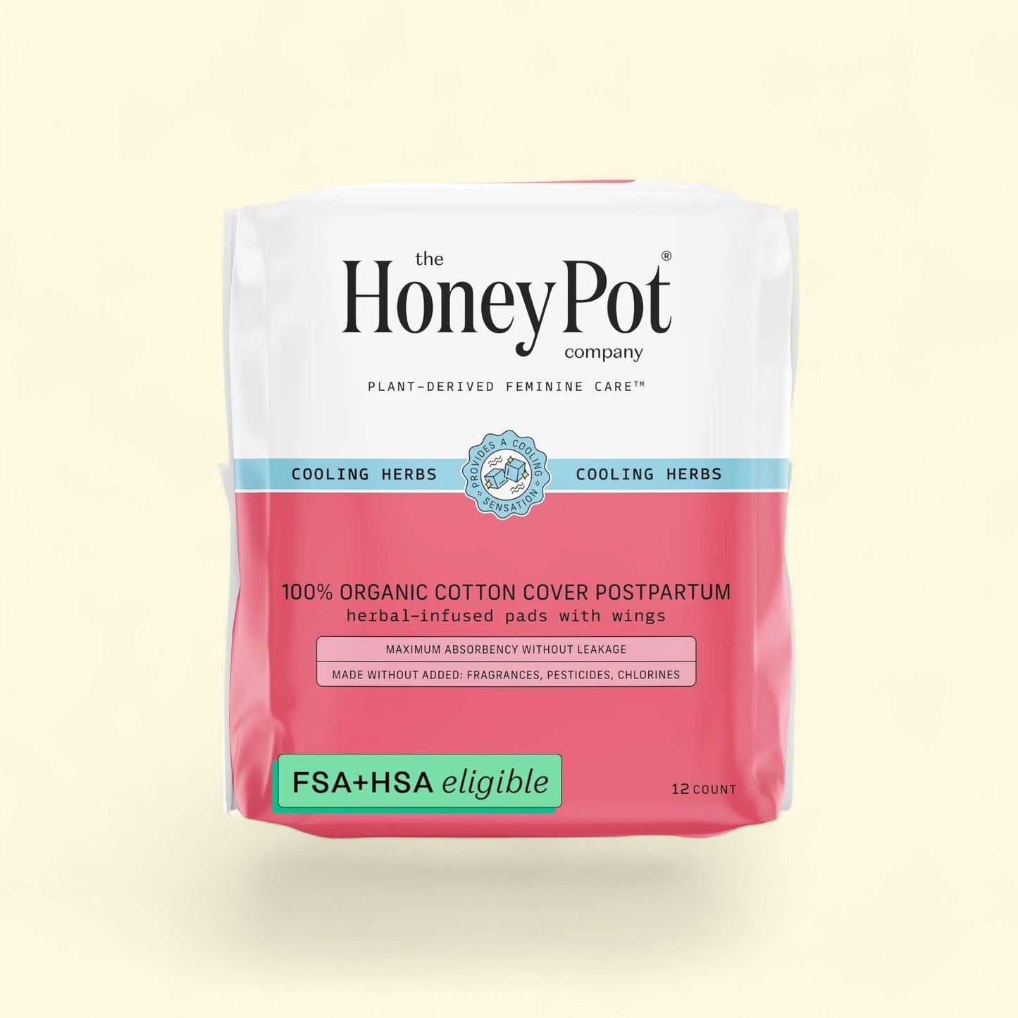 Honey Pot Cooling Herbal Infusion Postpartum Pads, 12 Count — authentic US product shipped worldwide by Treatspree