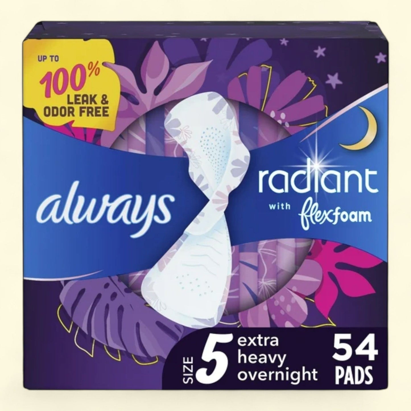 Always Radiant FlexFoam Pads, Size 5, 54 CT