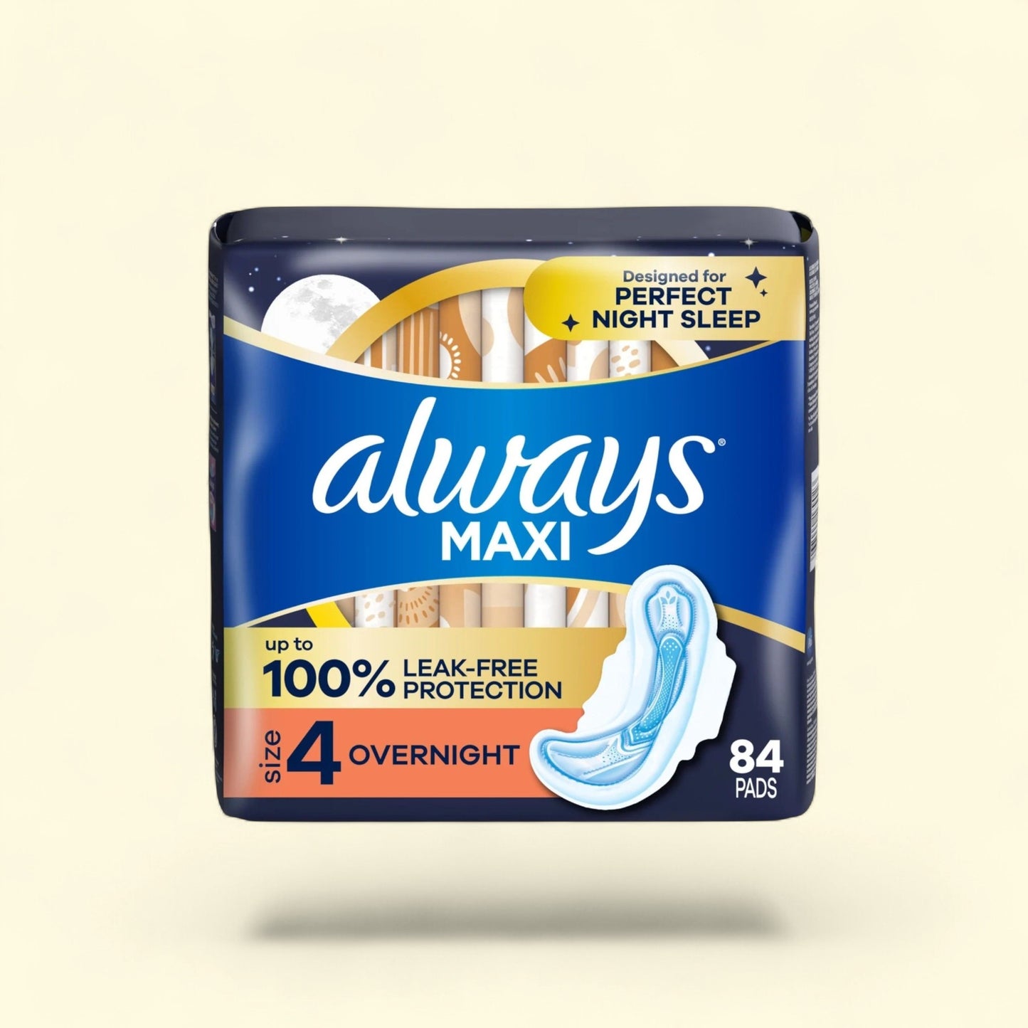 Always Maxi Overnight Pads, Size 4, 84 Count — authentic US product shipped worldwide by Treatspree