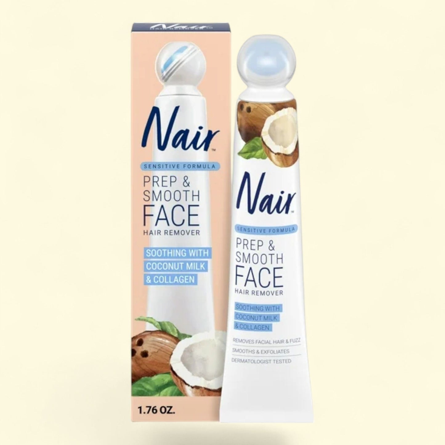 Nair Prep & Smooth Face, Facial Hair Remover, Sensitive, 1.76 oz