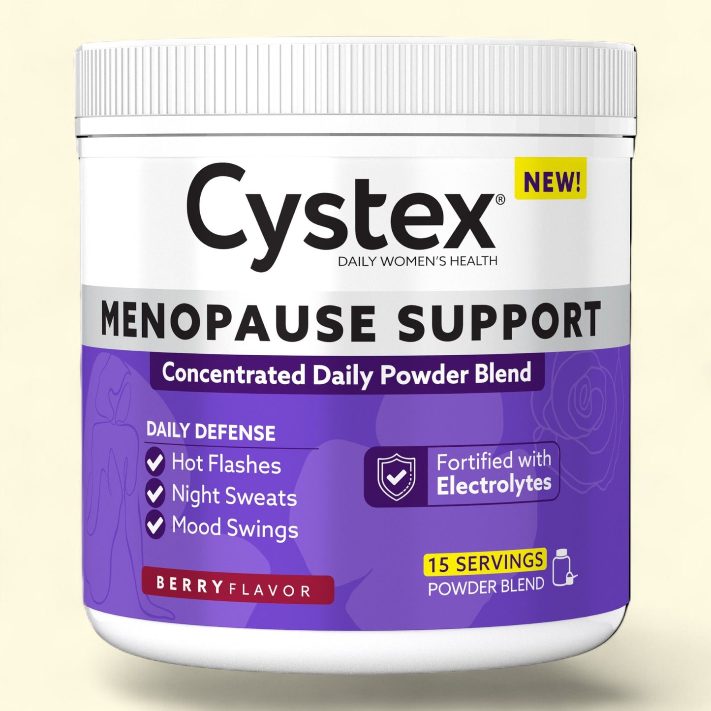 Cystex Menopause Wellness Powder, Berry Flavor, 1.8 oz — authentic US product shipped worldwide by Treatspree