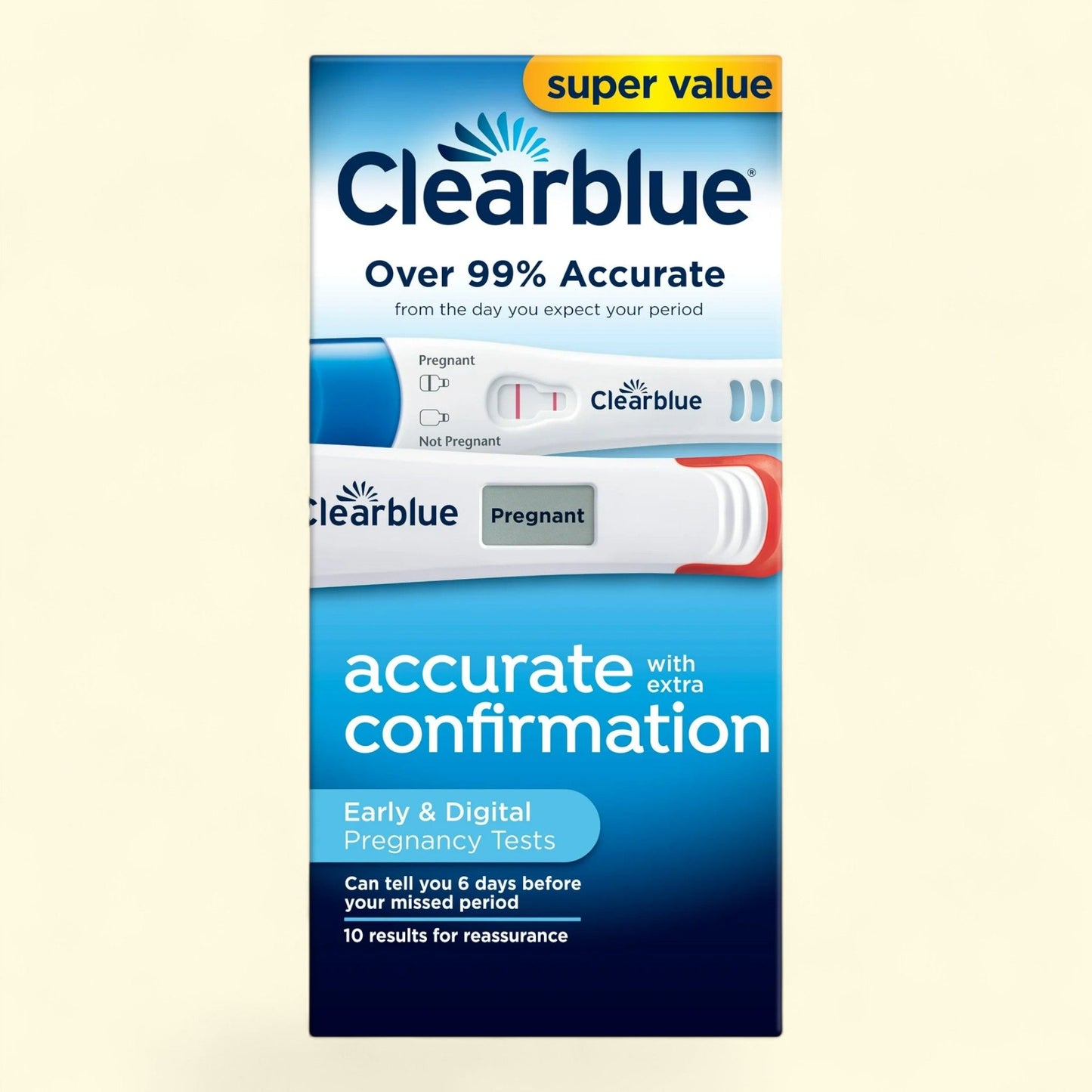 Clearblue Early Detection Combo Pack Pregnancy Test Kit, 10 Ct