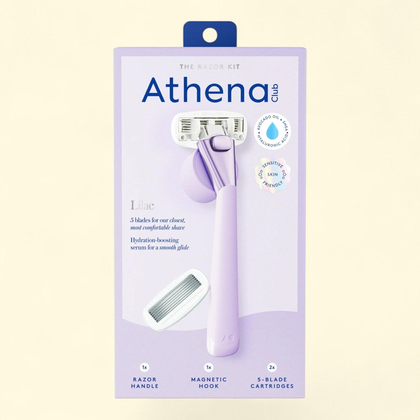 Athena Club Women's Razor Kit, 1 Handle, 2 Blade Refills - Lilac, 1 pack